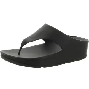 Fitflop Womens Shuv Black Leather Slip On Casual Thong Sandals Shoes Sz 11