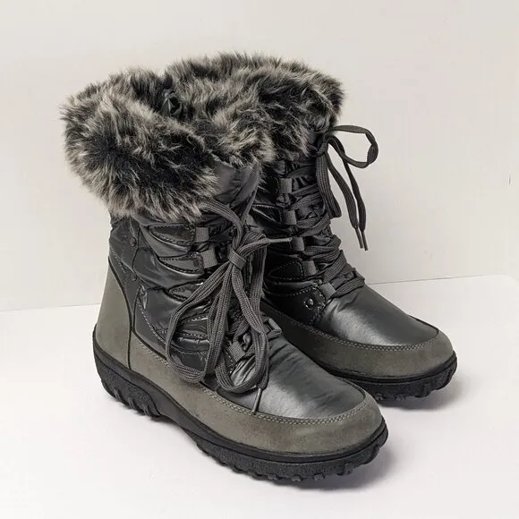 Flexus Stormy Waterproof Winter Boots, Grey, Women's 9 M (EU 40)