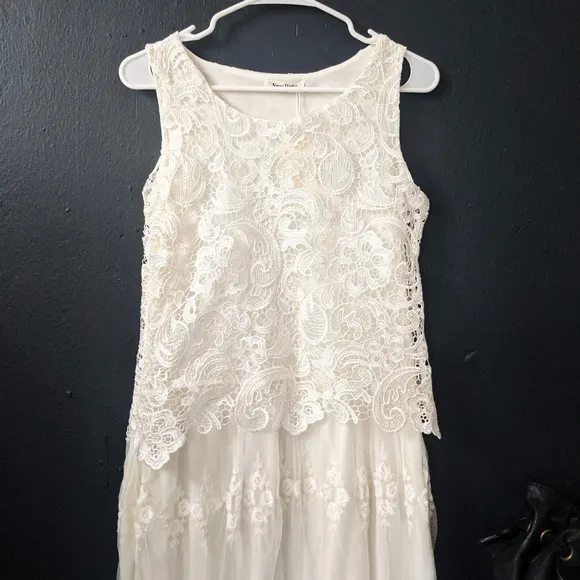 Floral Crochet Tiered Lace Dress