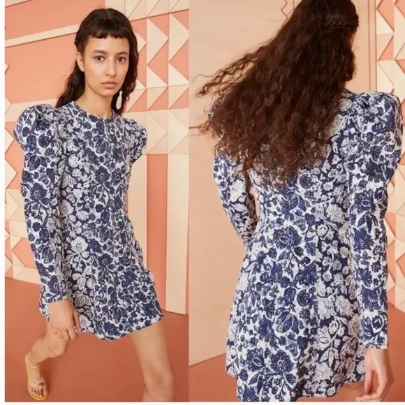 Floral Mini Denim Dress