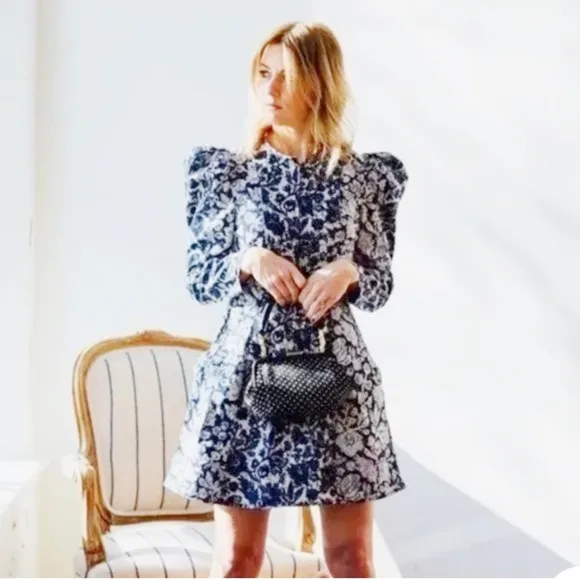Floral Mini Denim Dress