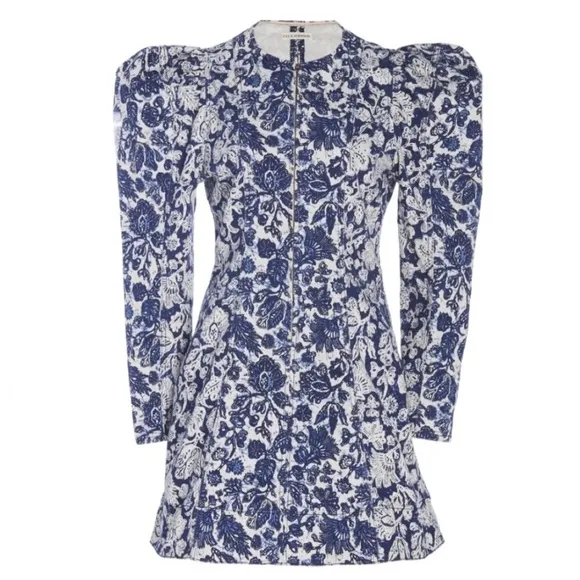 Floral Mini Denim Dress