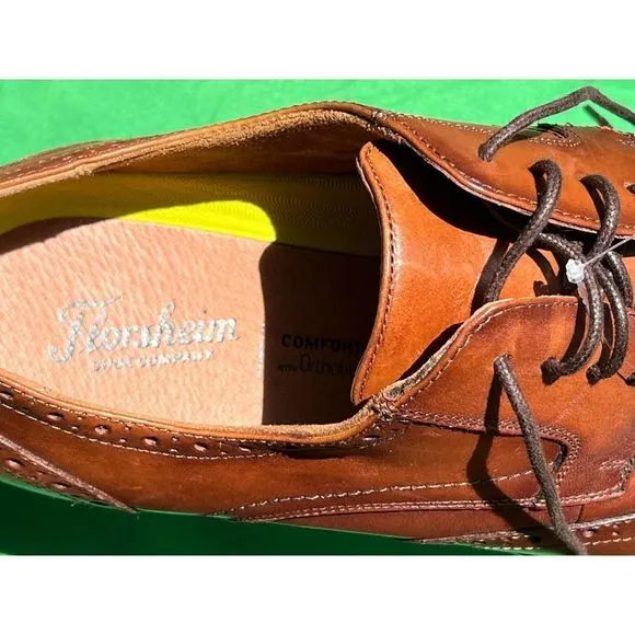 FLORSHEIM MIDTOWN  Wingtip Oxford, men, casual, loafer cognac size 14D NWOB