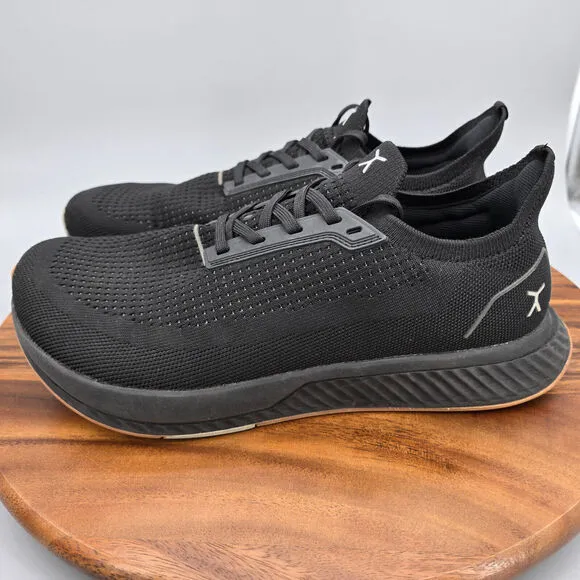 Flux Adapt Runner Shoes Men's 10 Black Knit Barefoot Athletic Running Sneakers