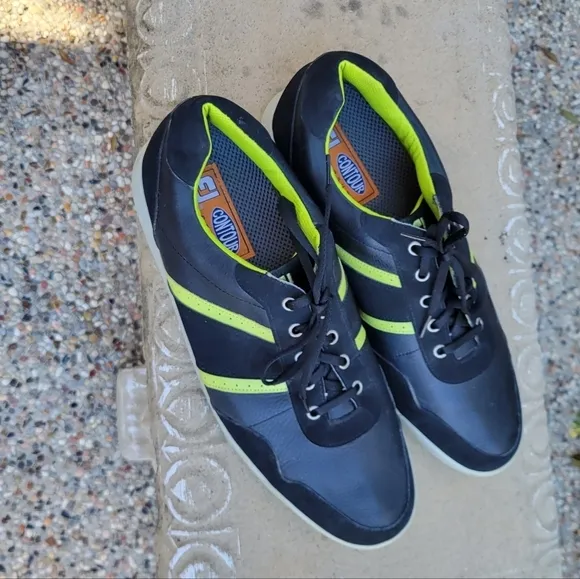 FootJoy Contour Casual Golf Shoes Black Lime 54397 Waterproof Spikeless Size 14M