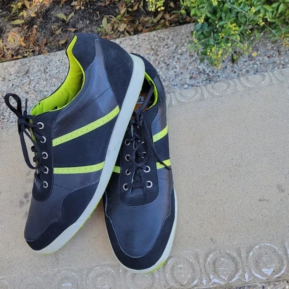FootJoy Contour Casual Golf Shoes Black Lime 54397 Waterproof Spikeless Size 14M