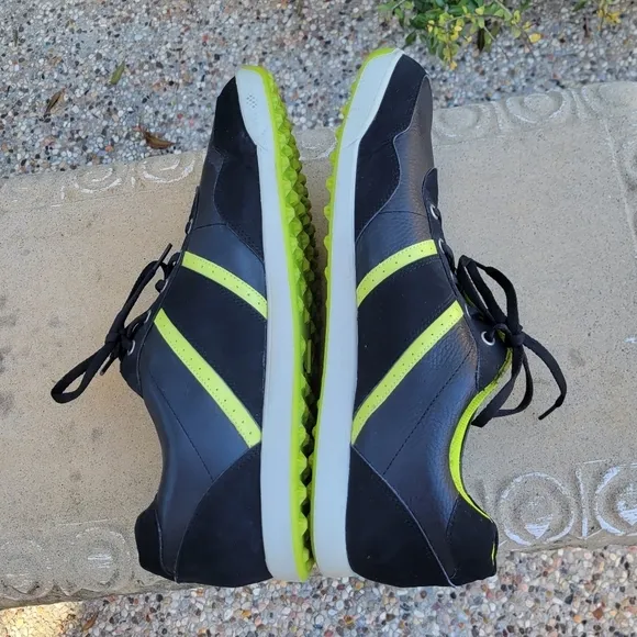 FootJoy Contour Casual Golf Shoes Black Lime 54397 Waterproof Spikeless Size 14M