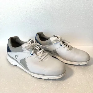 FootJoy Men’s Pro SL Golf Shoes Leather White Mens 9.5 M Lace Up White Blue Gray