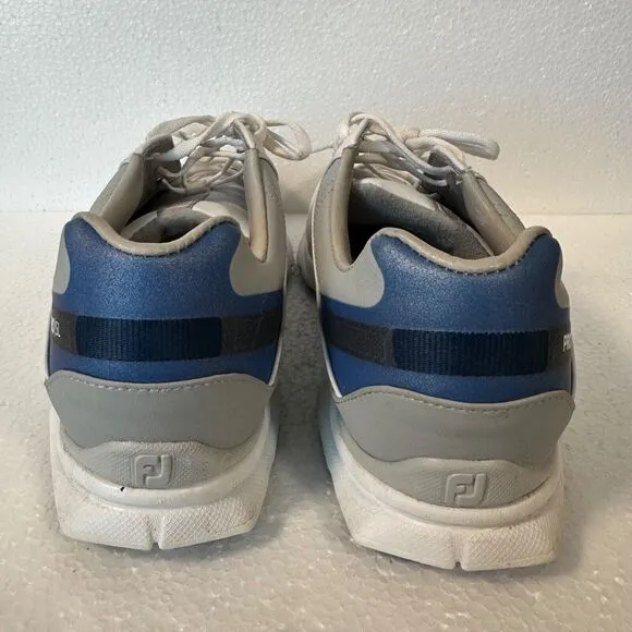 FootJoy Men’s Pro SL Golf Shoes Leather White Mens 9.5 M Lace Up White Blue Gray