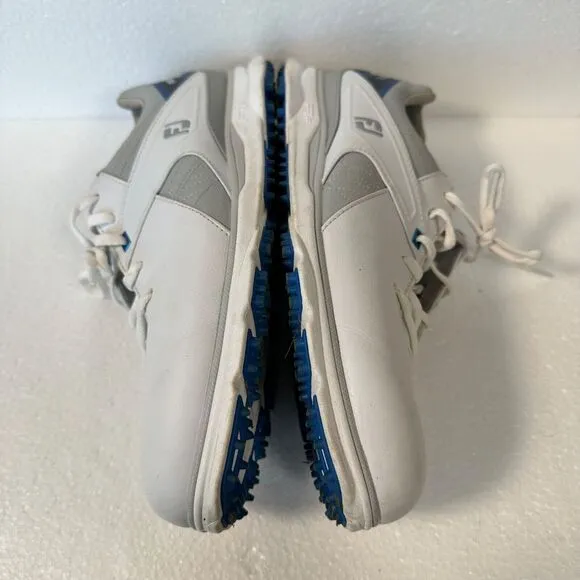 FootJoy Men’s Pro SL Golf Shoes Leather White Mens 9.5 M Lace Up White Blue Gray