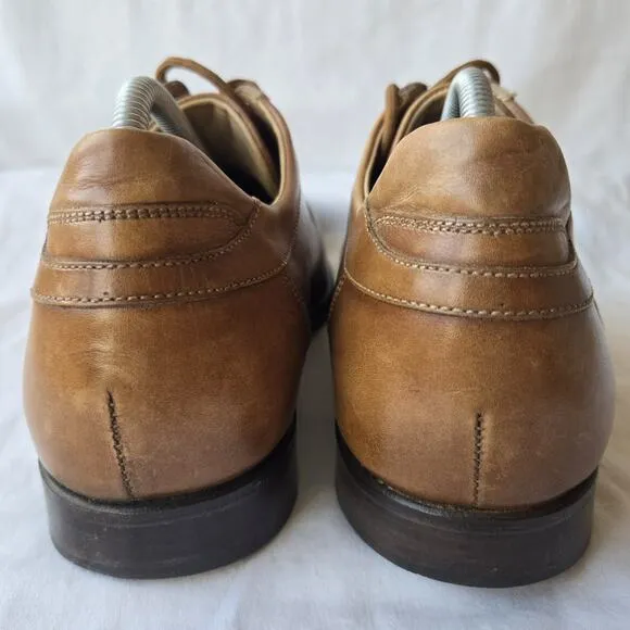 Forzieri Firenze Mens Leather Lace Up Casual Shoes Brown/Red Size 8/US 8.5 Italy