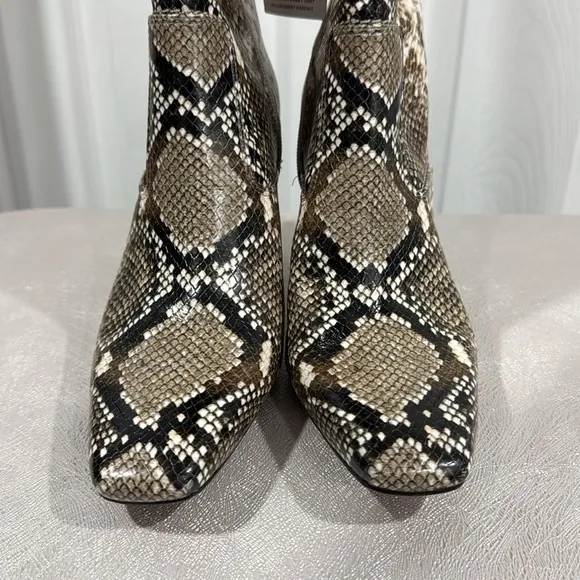 Franco Sarto Bowman Knee High Faux Leather Snake Print Boots Wide Calf