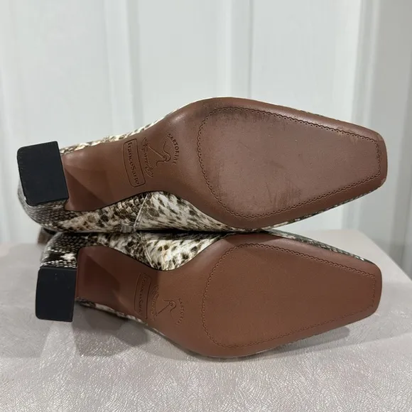 Franco Sarto Bowman Knee High Faux Leather Snake Print Boots Wide Calf