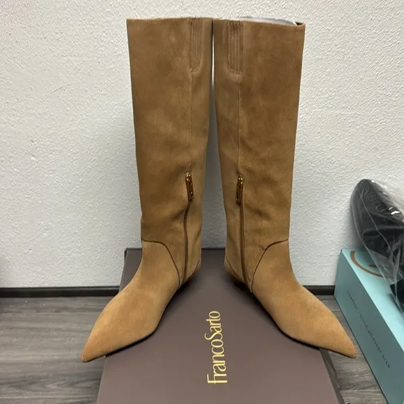 Franco Sarto Martin Knee High Boot In Taupe Leather