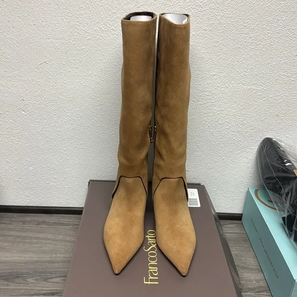 Franco Sarto Martin Knee High Boot In Taupe Leather