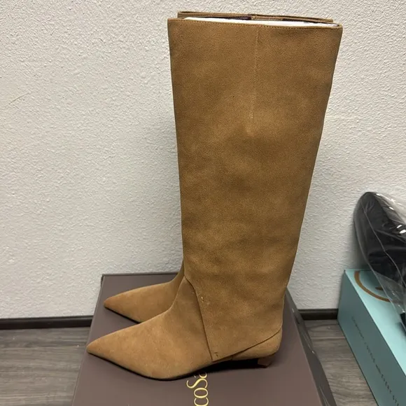 Franco Sarto Martin Knee High Boot In Taupe Leather