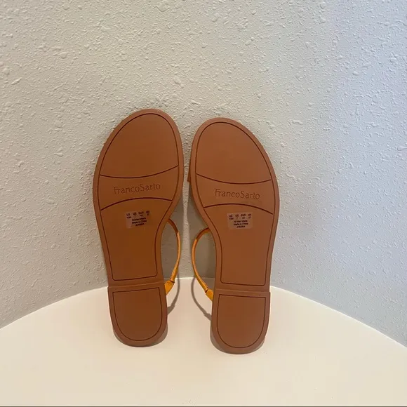 Franco Sarto Orange Leather Women’s Slip On Sandals Size 10 NEW