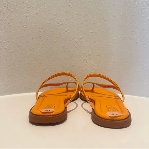 Franco Sarto Orange Leather Women’s Slip On Sandals Size 10 NEW