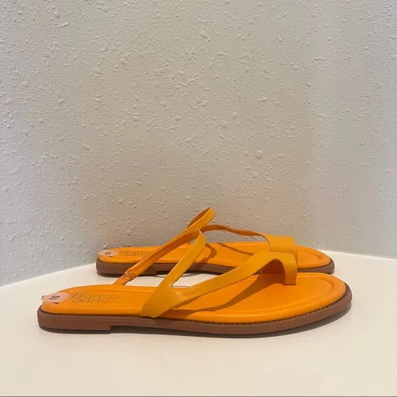 Franco Sarto Orange Leather Women’s Slip On Sandals Size 10 NEW
