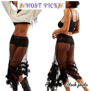 Free People Afternoon Half Slip Black Size Small Sheer Sexy Versatile