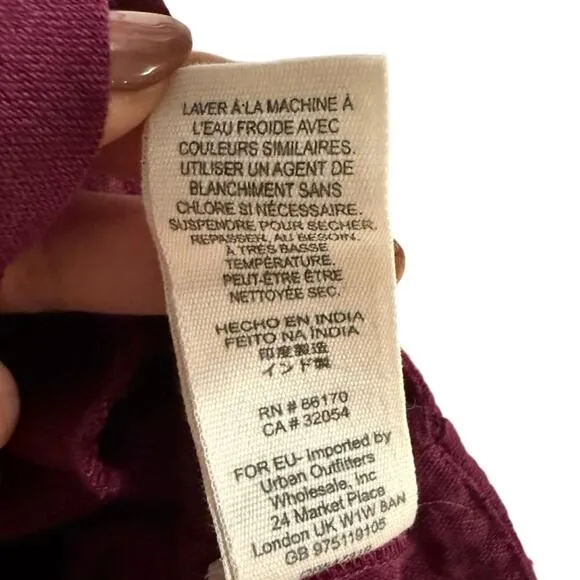 Free People All My Life Wine Embroidered Smocked Mini Dress Women’s XS Boho Chic