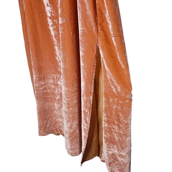 Free People Camille Velvet Smocked Midi Dress NWOT