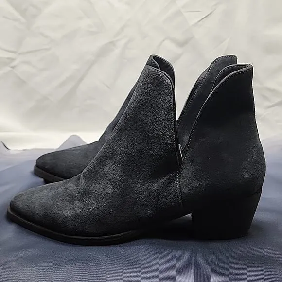 FREE PEOPLE CHARM DOUBLE V ANKLE BOOTS SMOKE SUEDE WOMEN'S SIZE 39 NWOB