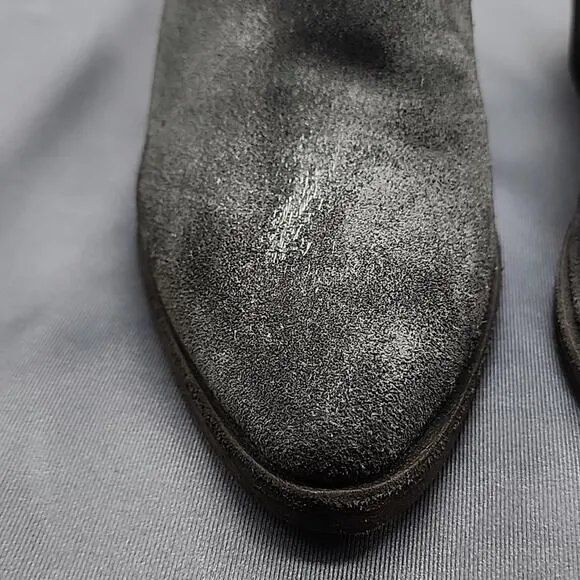FREE PEOPLE CHARM DOUBLE V ANKLE BOOTS SMOKE SUEDE WOMEN'S SIZE 39 NWOB