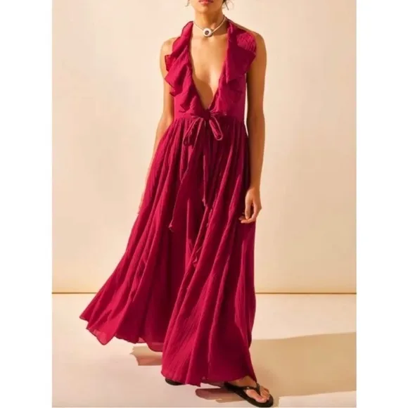 FREE PEOPLE Conchita Low Back Maxi Dress NEW Size S
