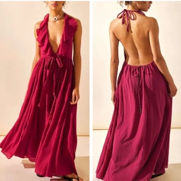 FREE PEOPLE Conchita Low Back Maxi Dress NEW Size S