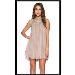 Free People Dress medium Georgette lace sheer Royalcore Regencycore Grunge