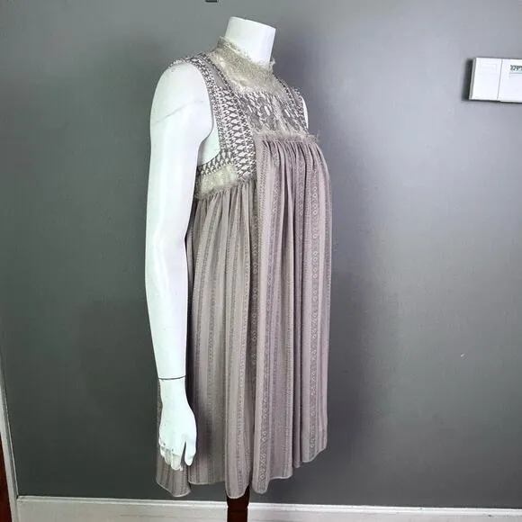 Free People Dress medium Georgette lace sheer Royalcore Regencycore Grunge