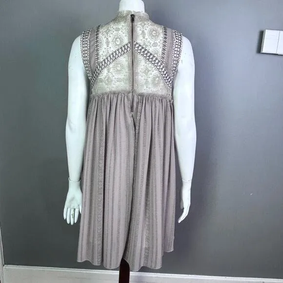 Free People Dress medium Georgette lace sheer Royalcore Regencycore Grunge