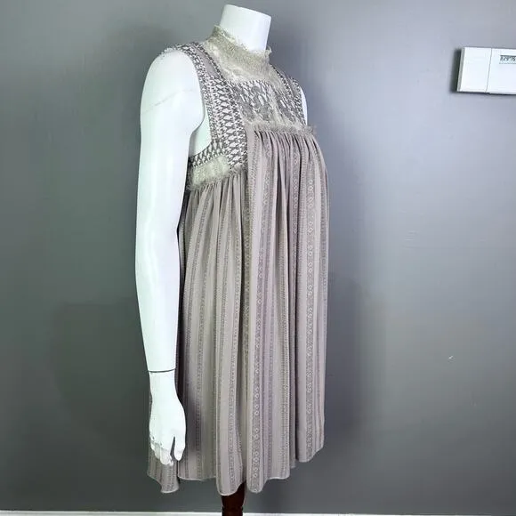 Free People Dress medium Georgette lace sheer Royalcore Regencycore Grunge