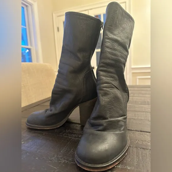 Free People Elle Block Boots Black Size 36