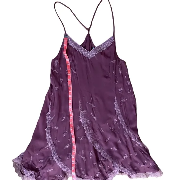 Free People intimately burgundy wine slip dress lace layering holiday Christmas