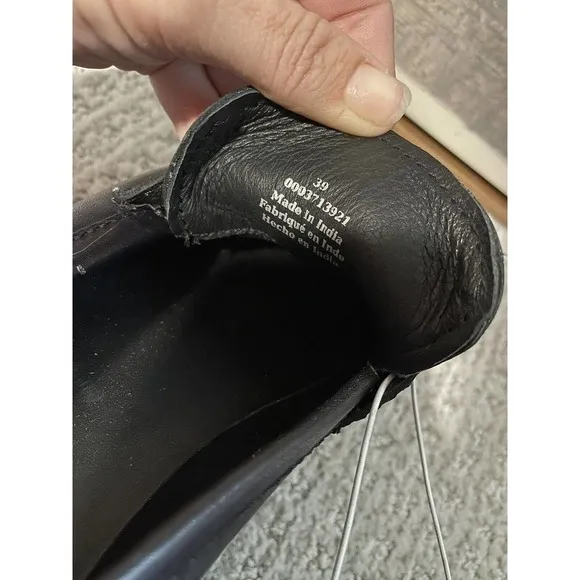 Free People Lyra Women 39 / 9 Black Leather Slip On Casual Penny Loafer Lug Sole