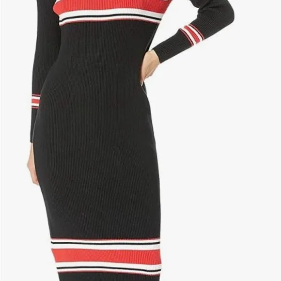 Free People Maxi Sweater Dress NWOT Women’s Size XS Black Sport Stripe Midi