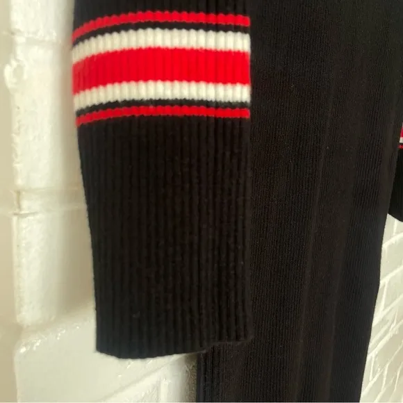 Free People Maxi Sweater Dress NWOT Women’s Size XS Black Sport Stripe Midi