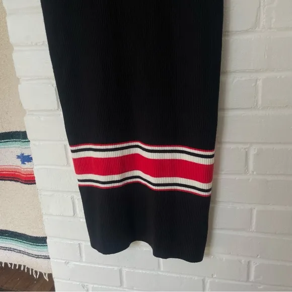 Free People Maxi Sweater Dress NWOT Women’s Size XS Black Sport Stripe Midi