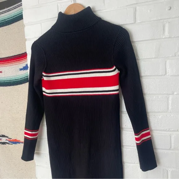 Free People Maxi Sweater Dress NWOT Women’s Size XS Black Sport Stripe Midi