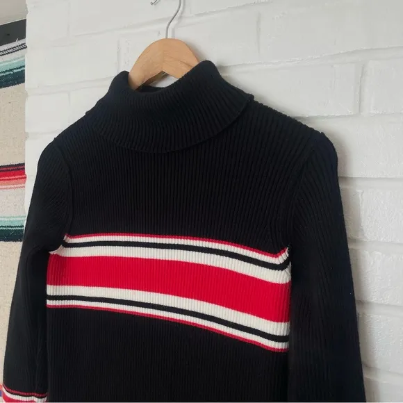 Free People Maxi Sweater Dress NWOT Women’s Size XS Black Sport Stripe Midi