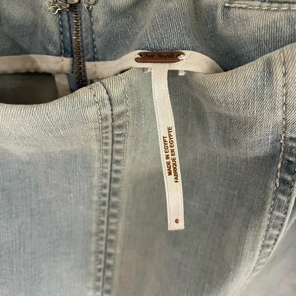 Free People Modern Femme Denim Mini Skirt - Light Wash - Size 6 - NWT