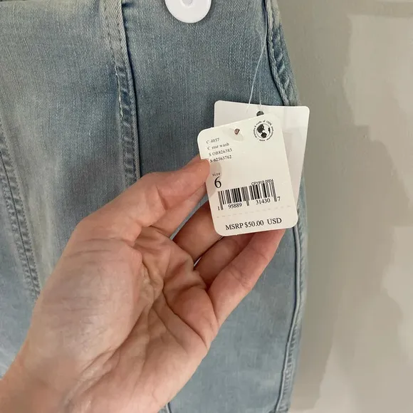 Free People Modern Femme Denim Mini Skirt - Light Wash - Size 6 - NWT