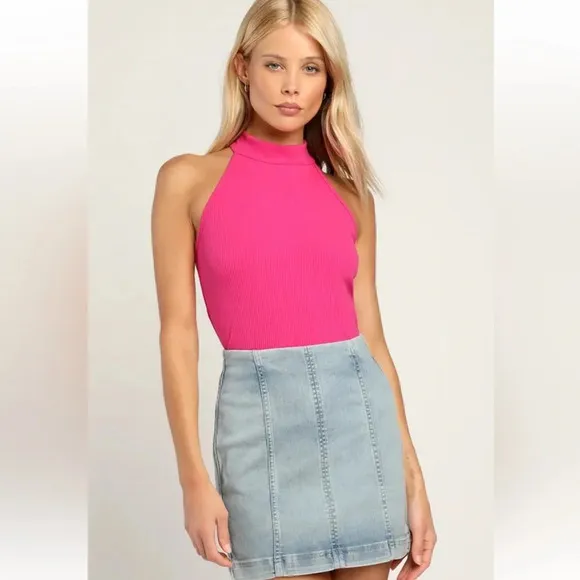 Free People Modern Femme Denim Mini Skirt - Light Wash - Size 6 - NWT