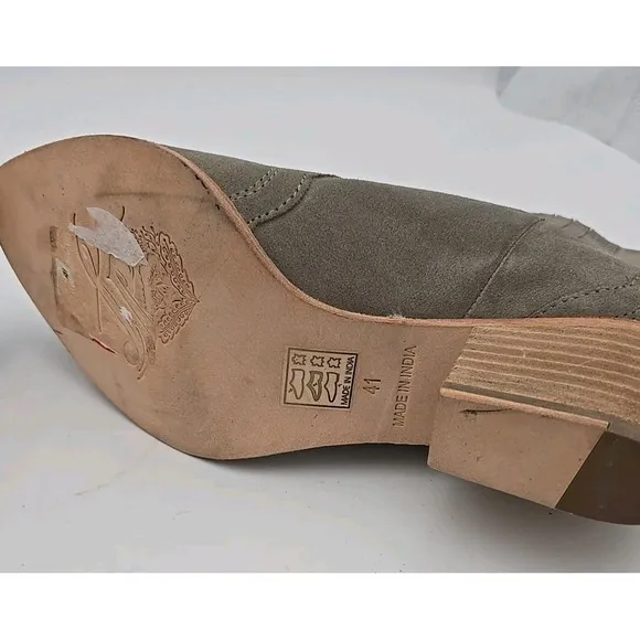 Free People New Frontier Western Boots Womens 9.5 Suede Coastal Cowgirl Grey NWO