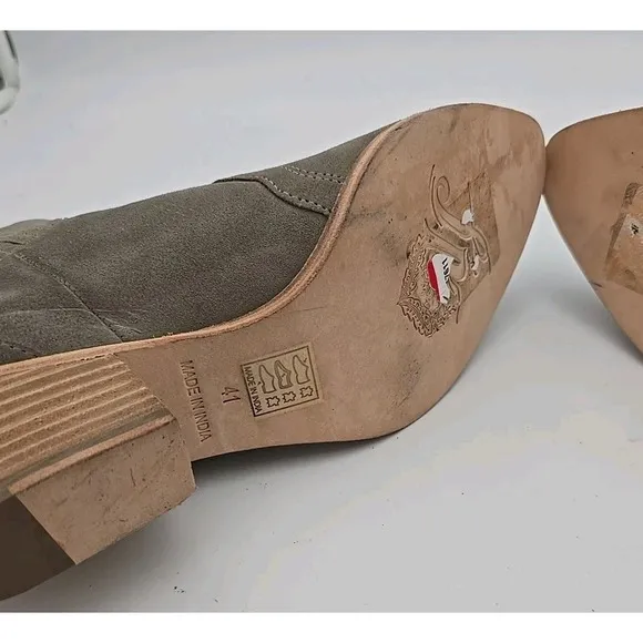 Free People New Frontier Western Boots Womens 9.5 Suede Coastal Cowgirl Grey NWO