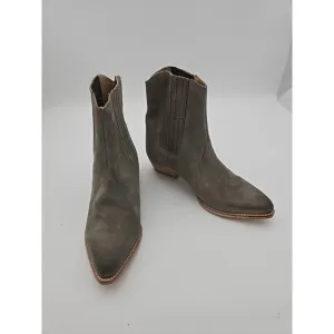 Free People New Frontier Western Boots Womens 9.5 Suede Coastal Cowgirl Grey NWO