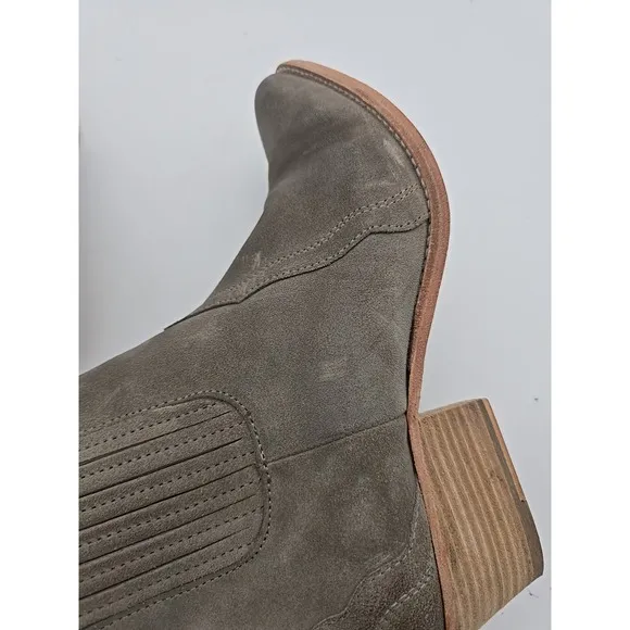 Free People New Frontier Western Boots Womens 9.5 Suede Coastal Cowgirl Grey NWO