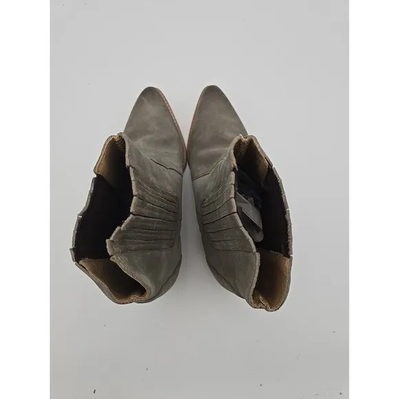 Free People New Frontier Western Boots Womens 9.5 Suede Coastal Cowgirl Grey NWO